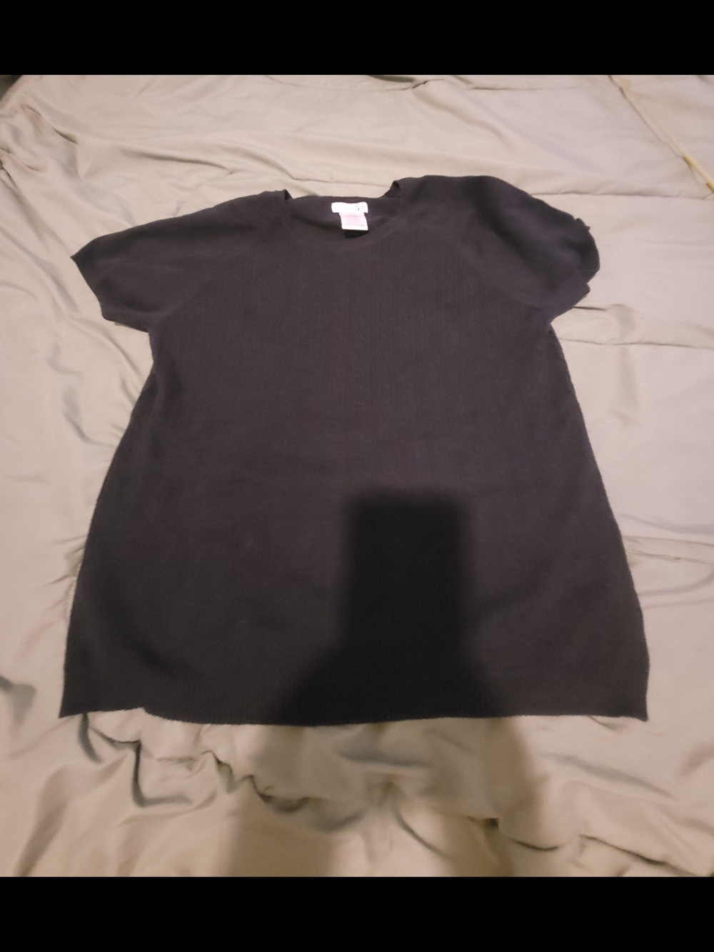 East 5th Navy Scoop Neck Short Sleeve Sweater Cottage Core Relaxed Urban Chic